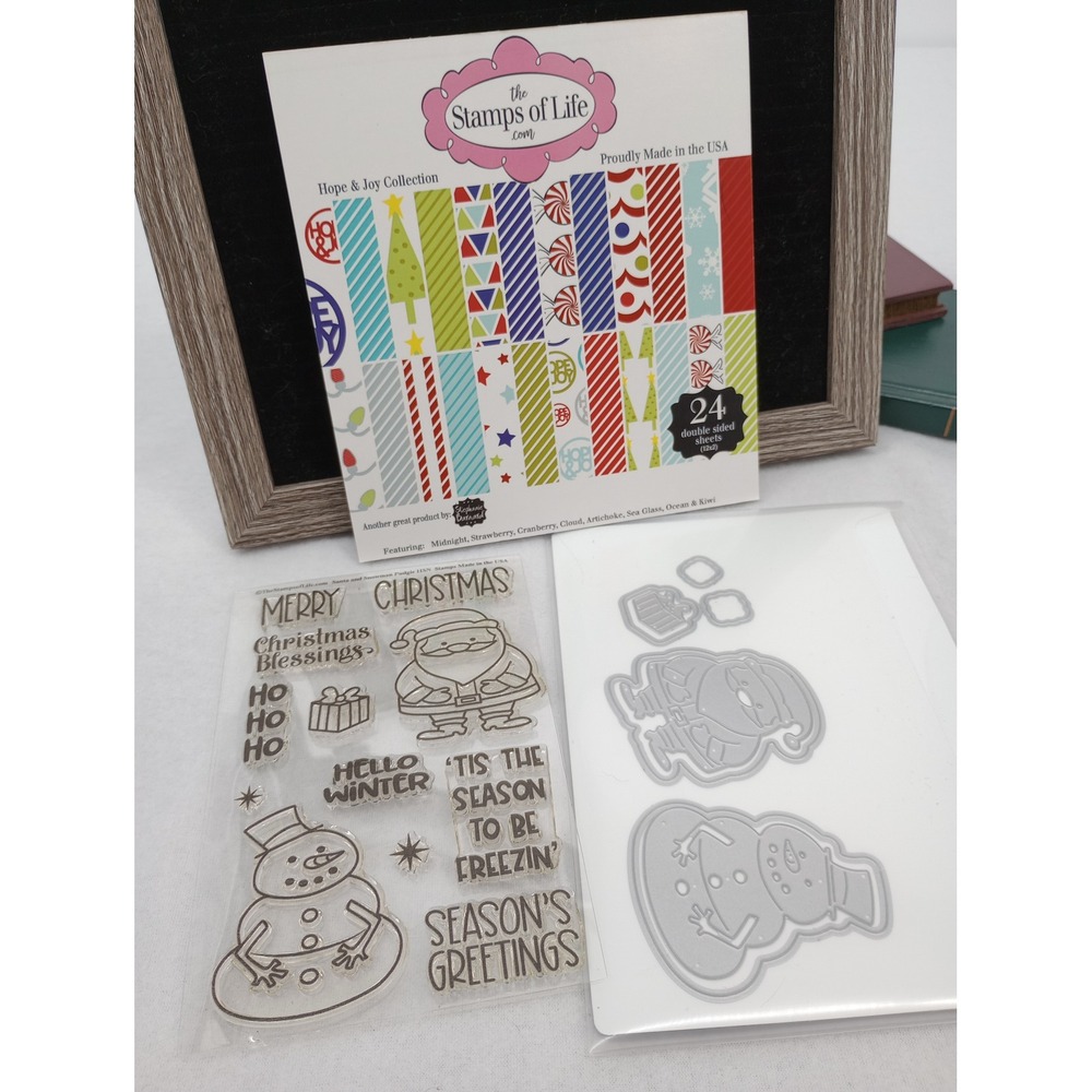 The Stamps of Life Paper Stamps Dies Christmas Santa Snowman Pudgies HSN